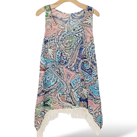 Lida Collection Multi-color Teal Knit Tank Top size Free Size - Picture 1 of 5